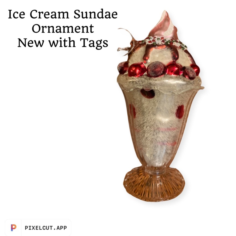 Ice Cream Sundae Hanging Ornament by Raz Imports NWT